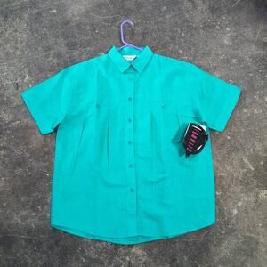 New Vintage Gitano Shirt Womens L Green Canvas Skater Button Up Utility 90s